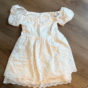 Altar'd State Off-Shoulder White Lace Dress